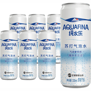 百事可乐纯水乐 AQUAFINA 无糖0脂0卡苏打气泡水 汽水饮料330ml *6听