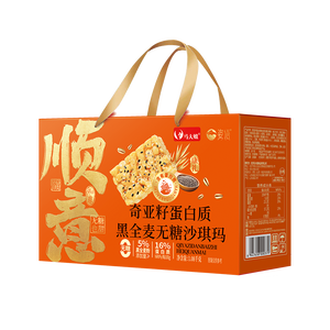 马大姐无糖沙琪玛礼盒1.08kg奇亚籽黑全麦休闲零食早餐下午茶糕点点心