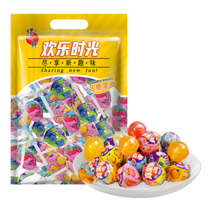 蜡笔小新真果棒棒糖 500g 多种水果味休闲零食儿童生日礼物散糖