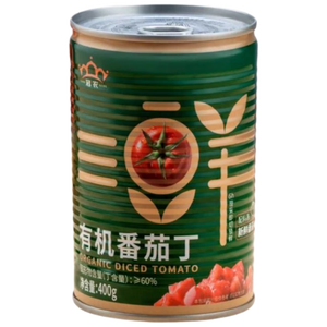 冠农股份25年产新疆新鲜有机番茄丁罐头400g/罐 西红柿块番茄酱有机认证