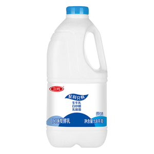 三元原味风味发酵乳1.8kg/桶 家庭装  配料简单 酸牛奶 低温酸奶