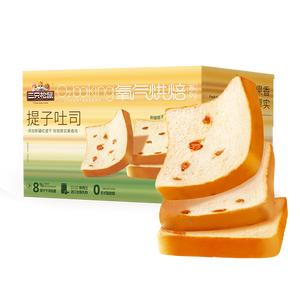 三只松鼠提子吐司600g 面包吐司葡萄干早餐代餐下午茶点心零食