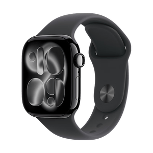 Apple/苹果WatchS11智能手表GPS款42毫米亮黑色铝金属表壳黑色运动型表带S/M-联通补贴