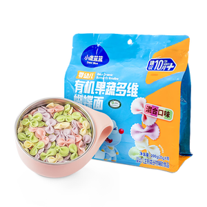 小鹿蓝蓝婴幼儿面条 有机蝴蝶面200g 婴儿辅食7种冻干果蔬营养卡彩虹通面