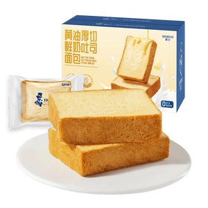 豪士黄油鲜奶厚切吐司面包460g 早餐面包代餐健康零食办公室休闲