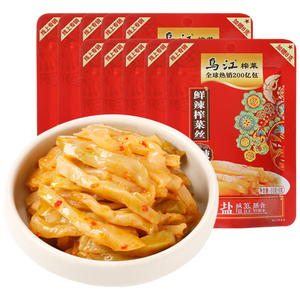 乌江榨菜 下饭菜 脆爽咸菜 微微的辣 鲜辣榨菜丝 80g*5袋