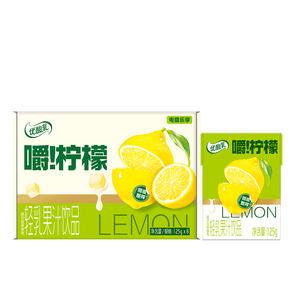 伊利【王玉雯同款】优酸乳嚼柠檬 轻乳果汁饮品 125g*8盒