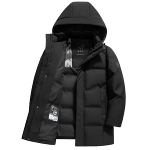 雪中飞90绒中长款羽绒服男士冬季可脱帽防风加厚极寒保暖外套男185