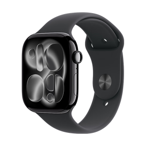 Apple/苹果WatchS11智能手表GPS款46毫米亮黑色铝金属表壳黑色运动型表带M/L-联通补贴