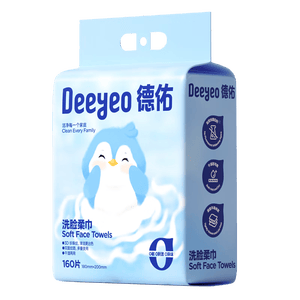 德佑悬挂式洗脸巾160抽*1提 擦脸巾加大一次性干湿两用绵柔洁面巾