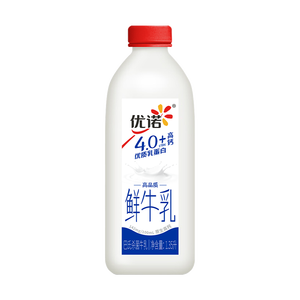 优诺（yoplait）4.0+优质乳蛋白 鲜牛奶巴氏杀菌鲜奶1.35L/桶 营养早餐 低温牛乳