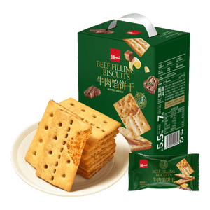 【好评率99%】牛肉馅酥脆饼干点心下午茶一整箱高颜值 泓一牛肉馅饼干 405g/箱*1箱
