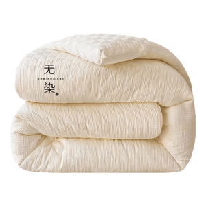 浪莎大豆被子秋冬季冬天被子1.5米x2米单人加厚冬被6-8斤棉被被芯被褥 华夫格无染-米白 150*200米-约8斤【加厚冬被】