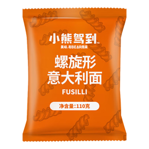 小熊驾到螺旋意面110g 意大利面儿童方便面速食通心粉 110g*2袋