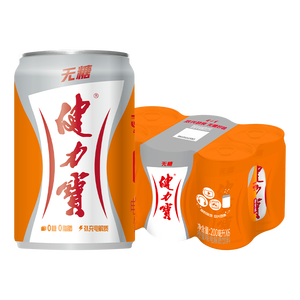 健力宝0糖0脂0卡无糖橙蜜味200mL*6罐补充电解质运动碳酸饮料汽水