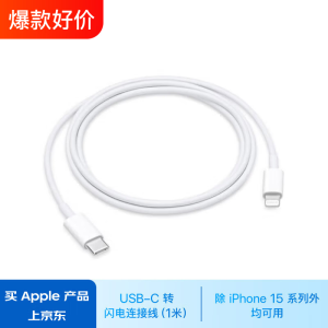 Apple/苹果 USB-C 转闪电连接线 (1 米) 充电线 数据线 适用于USB-C口插头