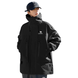 骆驼女装冲锋衣三合一男女新款黄色外套暴雨级防风防水登山服