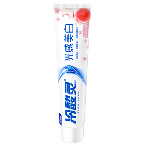 冷酸灵光感美白牙膏 抗敏感清新口气酵素牙膏 白桃味60g便携装