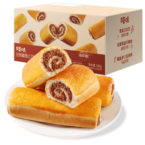 百草味全麦椰香红豆卷面包800g 夹心手撕吐司面包营养早餐休闲零食团购