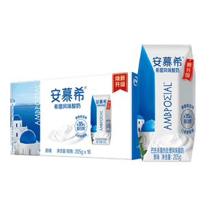 伊利安慕希希腊风味早餐酸奶原味205g*16盒 3-4月产 礼盒装