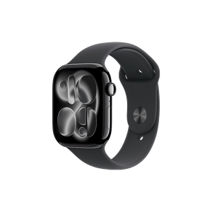 Apple/苹果 Watch S11 智能手表GPS款46毫米亮黑色铝金属表壳黑色运动型表带S/M MEVG4CH/B