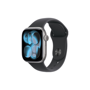 Apple/苹果 Watch S11 智能手表GPS款42毫米深空灰色铝金属表壳黑色运动型表带S/M MEUG4CH/B