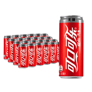 可口可乐（Coca-Cola）健怡汽水 碳酸饮料 330ml*24罐 整箱装 新老包装随机发货
