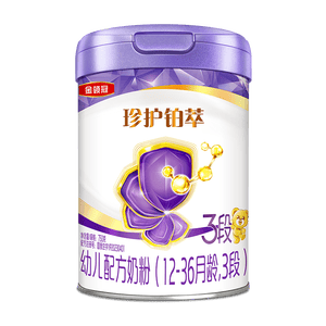 伊利金领冠珍护铂萃幼儿配方奶粉3段(12-36月)750g*1罐 超凡乳源HMOs