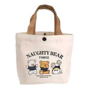 hellokitty卡通帆布包时尚包女手提袋可爱通勤百搭单肩上课大容量 三只小熊27*22cm活动【有底】 27.5*25cm