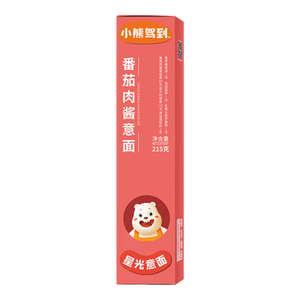 小熊驾到番茄肉酱意大利面215g儿童意面家用方便面通心粉拌面 番茄肉酱意面1盒