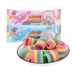 蜡笔小新 彩虹软糖 酸果条 300g 共50条 5%果汁 儿童糖果 零食婚庆喜糖 