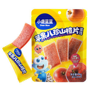 小鹿蓝蓝【0添加蔗糖】苹果八珍山楂片果片山楂条宝宝儿童零食54g