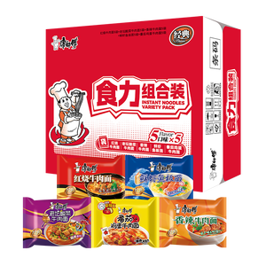 康师傅方便面 经典红烧+香辣+鲜虾+酸菜+番茄104*25袋 泡面整箱速食组合