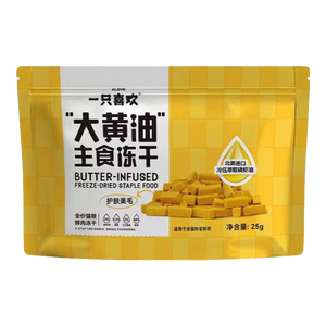 一只喜欢 大黄油鲜肉主食冻干鱼油磷虾美毛护肤 25g*1袋