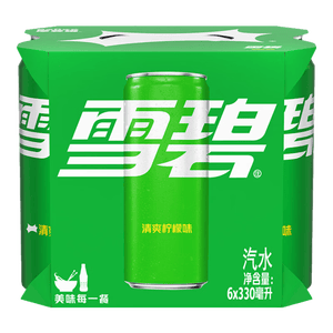 可口可乐檀健次代言 雪碧Sprite柠檬味汽水碳酸饮料330ml*6罐