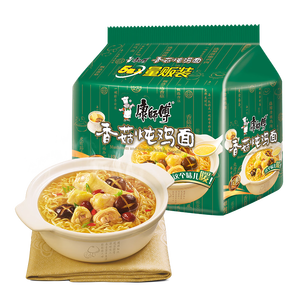 康师傅 方便面 经典香菇炖鸡面五连包101g*5 泡面袋装速食 方便食品