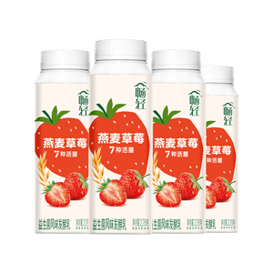 伊利畅轻低温酸奶燕麦草莓口味酸牛奶228g*4风味发酵乳