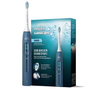 飞利浦（PHILIPS）钻石5系智能语音Ai导航电动牙刷  骨传导声学科技实时语音 生日礼物送男/女友 HX5681/02金