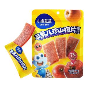 小鹿蓝蓝 宝宝零食 山楂水果条小袋 0添加白砂糖 山楂八珍金桔雪梨片 【1袋体验装】苹果八珍山楂片/54g