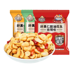 厚道仁脱油花生 香酥新货花生米 麻辣花生 下酒解馋零食独立包装 【混装6包】【拍两单发15包】五香、麻辣、花椒