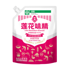莲花带嘴味精450g【纯粮酿造99%高纯度】0添加厨房调料家庭装带嘴方便