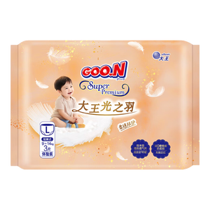大王（GOO.N）光之羽拉拉裤 光羽系列婴儿超薄透气尿不湿宝宝训练小短裤 L码 3片【试用装】