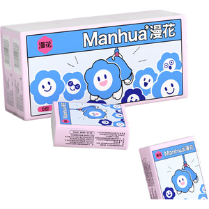 漫花60包/箱手帕纸4层5片餐巾纸便携式小包抽纸随身装巾家用实惠 5层 5片*18包