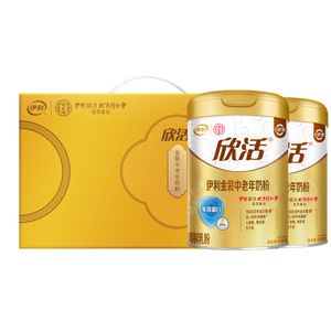 伊利欣活金装中老年奶粉 礼品礼盒 营养乳铁蛋白益生菌 800g*2