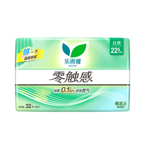 乐而雅花王零触感透气特长超薄日用护翼卫生巾22.5cm32片姨妈巾京东自营