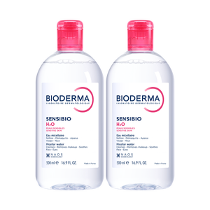 贝德玛（BIODERMA）粉水卸妆水舒妍洁肤液500ml*2 敏感肌可用温和可卸防晒保湿舒缓