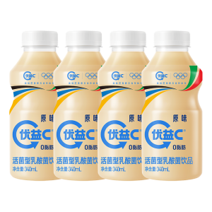 蒙牛优益C活菌型0脂肪活性益生菌乳酸菌饮料原味340ml*4 冷藏饮料饮品