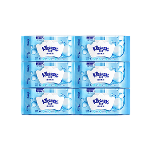 舒洁（Kleenex）湿厕纸家庭装80抽*6包（480抽）洁厕湿巾纯水湿纸巾