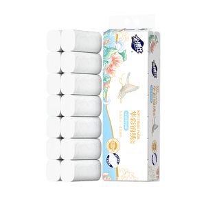 金博仕华彩锦绣卷纸无芯可湿水5层800g/14卷加厚木浆卫生纸家用厕所纸巾