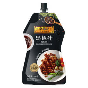 李锦记 黑椒汁230g 挤挤装 特添蚝油 提鲜去腥 胡椒牛排意面酱黑椒酱